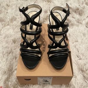 ZARA black strappy heels! LIKE NEW!